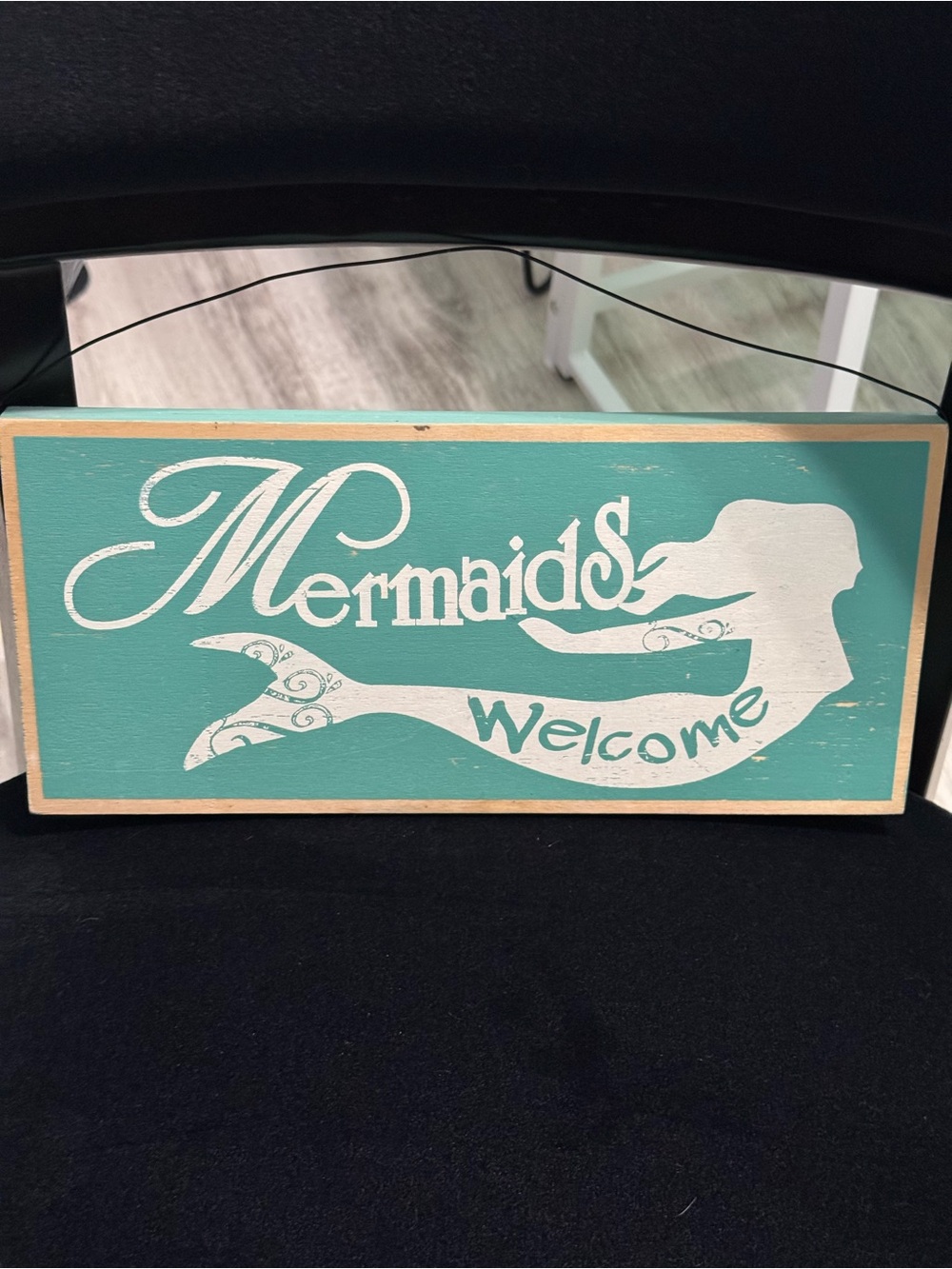 Mermaids 🧜🏼‍♀️ Welcome Turquoise Wall Sign